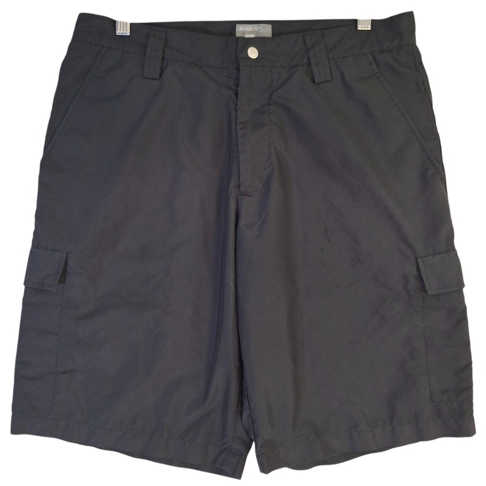 J. Lindeberg Somle Shorts Men's 32 Black Performance Wicking Golf 10" Inseam